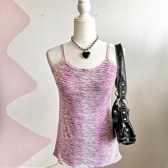 esme jr Tops - Vintage Zebra Lace Trim Tank Top Y2K Fairy Grunge Retro Indie XS